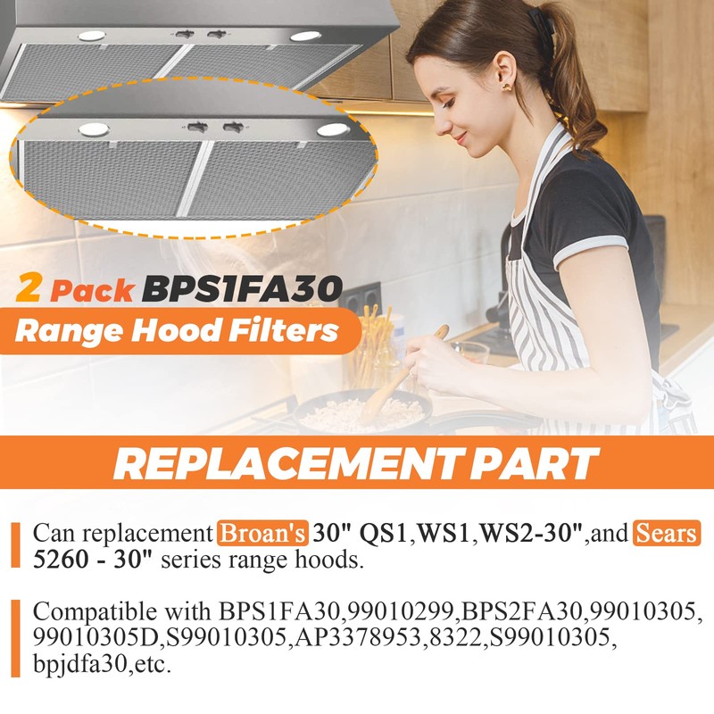 【ALUMINUM UPGRADED】BPS1FA30 Range Hood Filter 11-3/4" x 14-1/4" x 3/8"