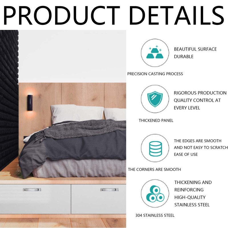 ZelongChen 2Pcs Sturdy Flush Mount Door Pulls Useful Metal Pocket