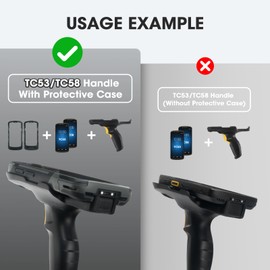 TC53 Trigger Handle with Protective Case for Zebra TC53 TC58 Handheld Barcode Scanner Mobile Computer, Rugged Cover (SG-NGTC5EXO1-01) and Sensitive Trigger Handle (TRG-NGTC5-ELEC-01) for Easy Scanning