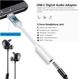 GALAXY A15/A25/A35/A14/A33 5G/A53/A73/M23/M33/M53/A23/A13 Earphone - Wired Bass Stereo In-ear Headphone (USB C To 3.5mm Jack Adapter Included) Headset Earbuds With in-line Volume Control (ROSE GOLD)