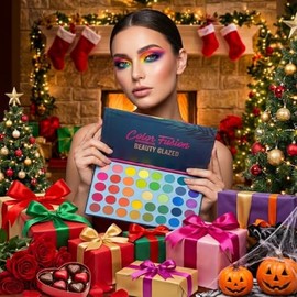 BestLand Paleta de sombras de ojos arcoíris de 39 colores, maquillaje profesional, paletas de sombras de ojos metalizadas mate, polvo ultra pigmentado