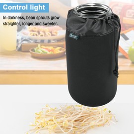 Beautyflier 64oz Mason Jar Wide Mouth Shade Cover Sleeves, Large Half Gallon Mason Jars Sprouting Covers Drinking Glass Insulators Coolers 2 Quart Sprouting Jars Blackout Sleeve, Black, 4PCS