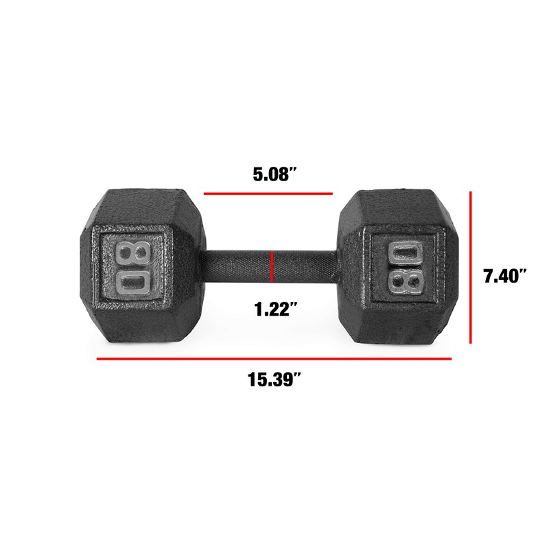 CAP Barbell Cast Iron Hex Dumbbell, Black, Single, 80 lb