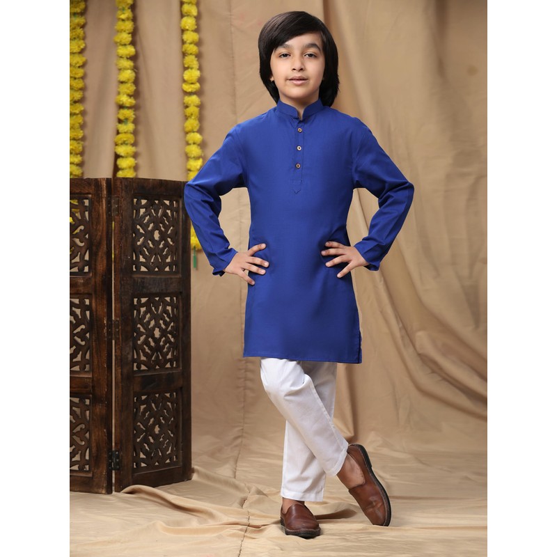 SKAVIJ Kids Soft Cotton Kurta Pajama Set for Boys Royal