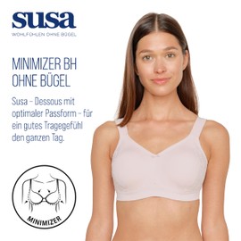 Susa London Women's Minimiser Underwired Bra, Moulded (London) - natural plain, size: 90E