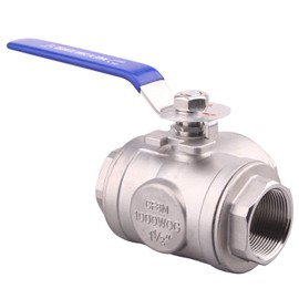 DERNORD 3-Way Ball Valve, L Mounting Pad, Stainless Steel 304 Female Type for Water, Oil, and Gas with Vinyl Locking Handle (1 Inch NPT)