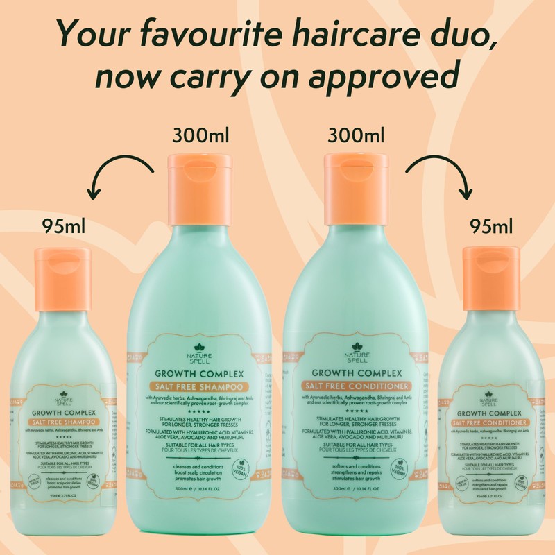Nature Spell Hair Growth Travel Size Duo, Shampoo & Conditioner