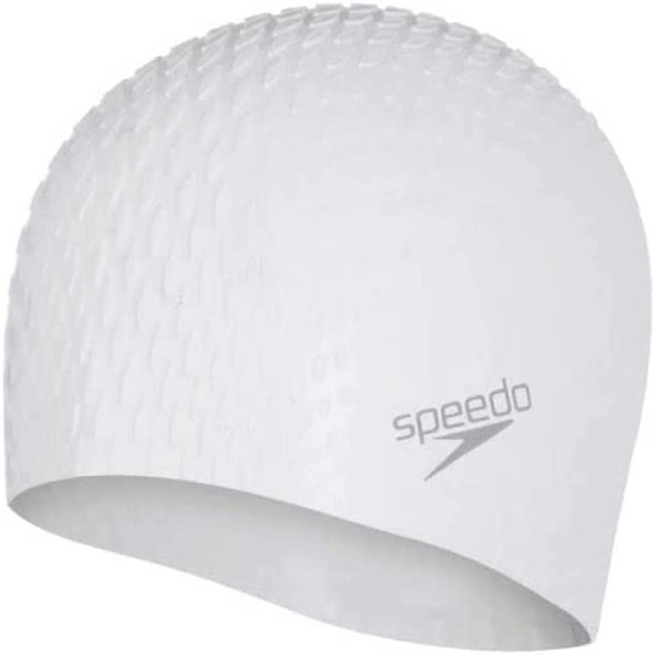 Speedo Unisex Adult Bubble Active + Cap Swimming Cap, White, One Size
