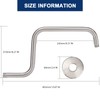 NearMoon S Shape Shower Extension Arm with Flange, Stainless Steel