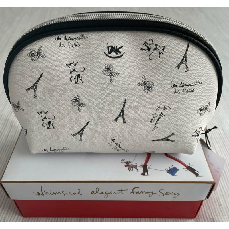 Izak, New York Make Up Cosmetic French Theme Bag Pouch