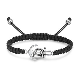 AIWENXI Urn Bracelet Fish Hook Cremation Jewellery for Ashes Anchor Ash Bracelet for Men Women Keepsake Pendant Memorial Jewellery Gifts, Stainless Steel