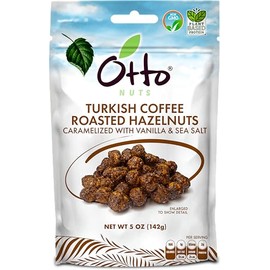 Otto Nuts - Turkish Coffee Roasted Hazelnuts, Non-GMO Naturally Vegan Snack, Good Source of Protein | 5 OZ with Resealable Bag