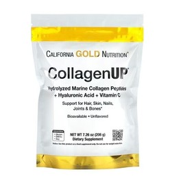 California Gold Nutrition Marine Sourced Collagen Peptides, Hyaluronic Acid + Vitamin C Unflavored, 7.26oz