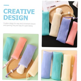 Gogogmee Facial Soap 3 Pack Handmade Soap Saver Bar Soap Net Soap Sock for Cleansing Bathing Soap Drawstring