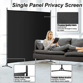 Carivia Single Large Panel Room Divider, 6 Ft Tall Privacy Screen Room Divider,Freestanding Room Partition Wall Divider,Lightweight Room Divider Screen for Home Office,69''W x 70''H, Black