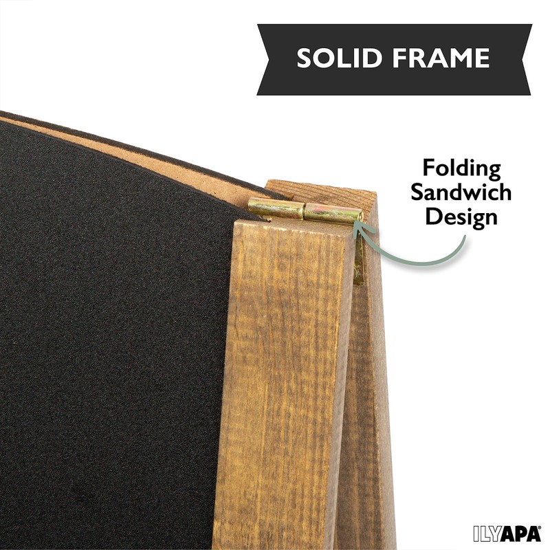 Ilyapa A-Frame Chalkboard Sidewalk Sign - Rounded Top Folding Standing
