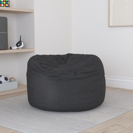 Homguava 4FT Bean Bag Chair Big Bean Bag Chairs for Adults Bean Bag with Filler Large Beanbag Chair for Gaming Giant Memory Foam Bean Bags with Dutch Velet Cover for Living Room, (42x42x28)-Grey