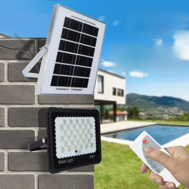 YLZKIX 198 LED Solar Lights Outdoor, IP67 Waterproof Solar Powered Flood Light, Black