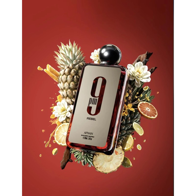 Afnan 9PM Rebel Fragrance 3.4 Oz Woody Fruity Ambery Scent