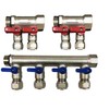 1" 4-Loop/Port Ball Valve Brass Pex Manifold for 1/2"" Pex