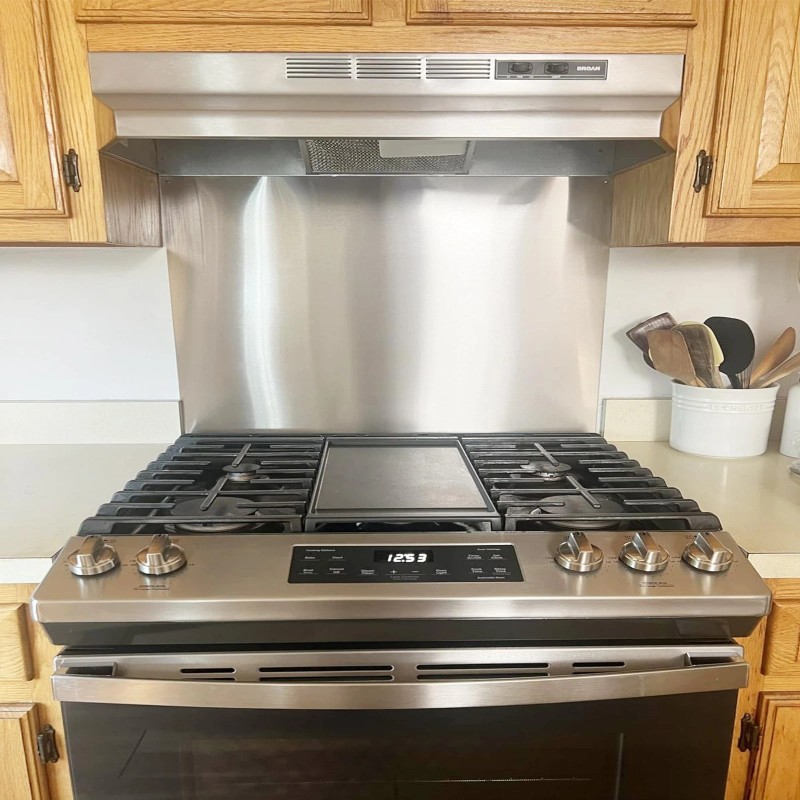 dttbgg 12" By 30" Stove Backsplash Splatter Guard Range Hood