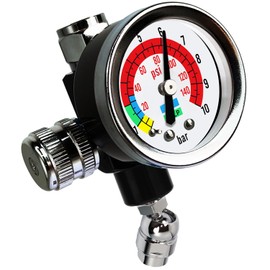 LE LEMATEC Air Pressure Regulator with Gauge - 1/4 NPT Threading Air Compressor Regulator for HVLP Spray Guns & Pneumatic Tools, 0-140 PSI Control, Aluminum Construction (AR-08)