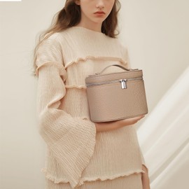 YFGBCX Makeup Bag Vanity Case with Removable Divider Travel Toiletry Bag Portable Cosmetic Bag Makeup Organizer Case, Nude