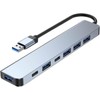 USB 3.0 Hub Splitter, 7 in 1 Aluminum USB Extender