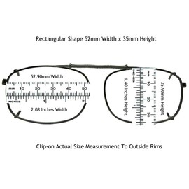 Rectangle Polarized Clipon Sunglasses (Pewter-Gray Polarized Lens, 58mm Width x 42mm Height)