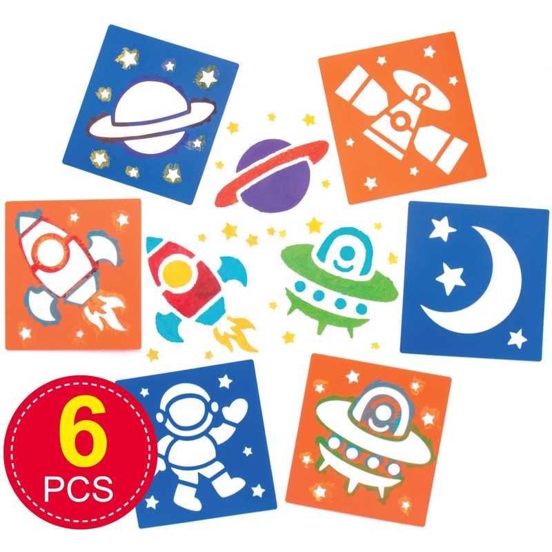 Baker Ross AR940 Reusable Solar System, Stars, Planets, Rockets, Aliens,