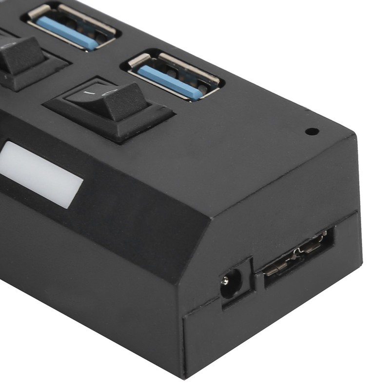 USB Hub 3.0 7‑Port High Speed Splitter Individual Switches Power