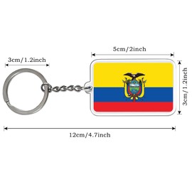 FHZJKJX Ecuador Flag Keychain Ecuadoran Key Ring-(2 Pack -Ecuador)