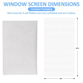 48"x102" Window Screen Mesh, Fiberglass Window Screen, Screen Door Mesh, Windows Screens and Screen Door Replacement, Patio Screen Mesh- White