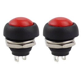 2 x Push Button Round Button 12 mm DIY Pressure Switch AC 1.5 A/230 V 12 V Non-Momentary Button Red