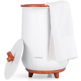 COSTWAY Bucket Style Towel Warmer, 23L Towel Warmer with 4 Heating Time & 3 Heating Temperature, Overheat Protection System, Fragrant Disc Holder, Towel Warmer for Bathroom, Hot Tub, Spa (Coffee)