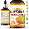Liposomal Ashwagandha Drops 2000 mg, High Dose with 7% Withanolides, for Better Sleep, Stress Reduction & Balance, Highest Bioavailability, More Practical than Capsules 60 ml