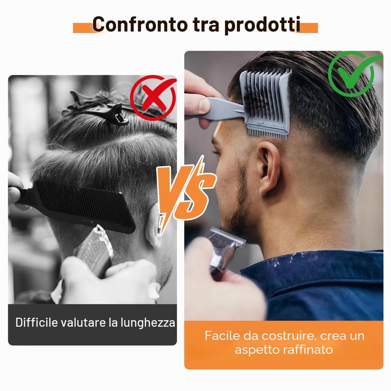 4 Pezzi Sfumatura Capelli Uomo Set 3 Pettine di Posizionamento