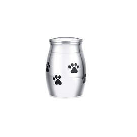 Pet Urns for Dogs - Stainless Steel Cremation Urn for Ashes, Fur and Keepsakes, Memorial Urn for Medium to Large Dogs with Secure Seal, Pet Memorial Gift (Silver-Claws)