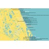 Florida Beaches Checklist Map 24x36 Poster (Marigold & Turquoise)