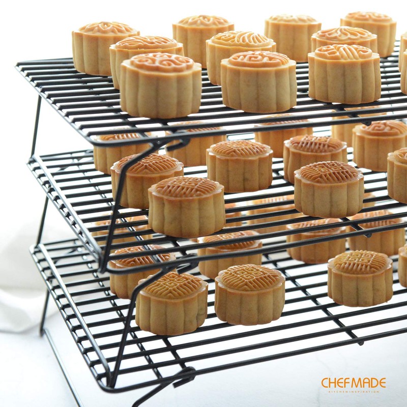 CHEFMADE Baking and Cooling Rack, 13.5-Inch Non-Stick Stackable Collapsible Rectangle