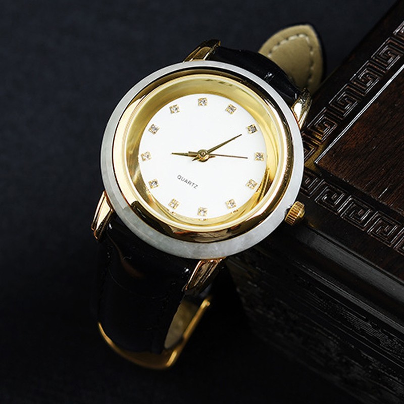 Alloy Quartz Movement Watch Men Elegant Shiny Rhinestone Watch with