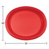 Trendware Classic Red Oval Plates, 24 Count