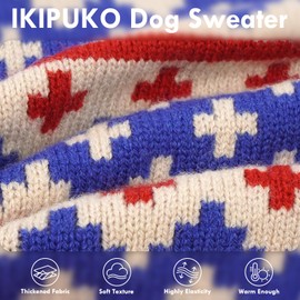 IKIPUKO XL Dog Sweater, Strechy Thick Turtleneck Sweaters for Large Dogs Male Female, Easy to Put on Knitwear Fall Winter Cold Weather Sleep Outdoor Walk, Holiday Pet Clothes Christmas, Apricot XL