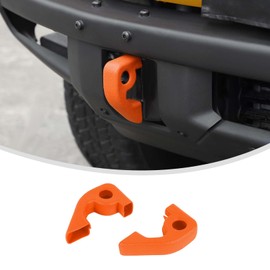 Linskip for Modular Steel Bumper Tow Hook Covers Fit for 2021-2025 Ford Bronco Accessory, Front Bumper Tow Hook Rubber Sleeve Protectors for Bronco Raptor Accessories(Orange)