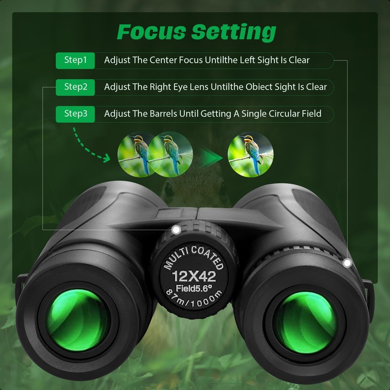 Feldstecher Binoculars Adult Binoculars Professional with BAK4 Prism & FMC