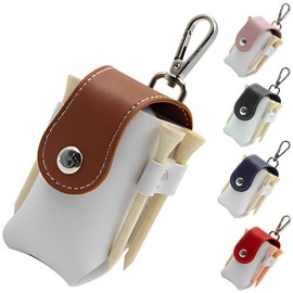 fogman Golf Ball Case, Men's, Women's, Stylish, Cute, Color, Lightweight, PU Leather (Brown)