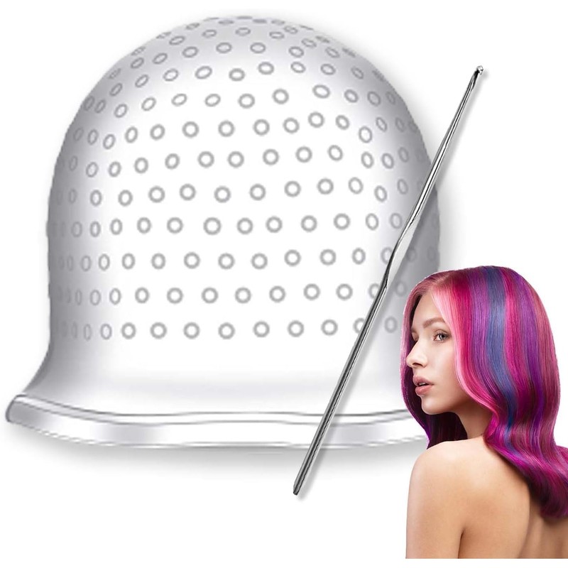 Gorro de silicona para mechas, Gorro y gancho para mechas,