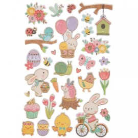 Stickabilities Easter Friends Felt  Foil Stickers Planner Supply Scrapbook Crafts Bunny Chicks