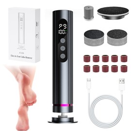 Rechargeable Electric Callus Remover for Feet & Hands – 9-Speed Adjustable Pedicure Tool, Metal Body, Type-C Fast Charge, Dual Heads for Dead Skin & Nails, LCD Display, Safe & Portable