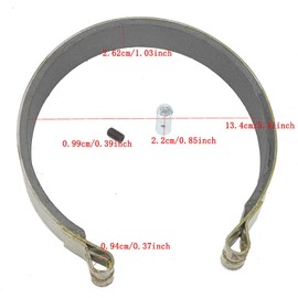 Amagogo Brake Band with Pin Set Gokart Braking System Components Gokart Supplies Replacement for UTV Minibike ATV Professionals, 5 inches